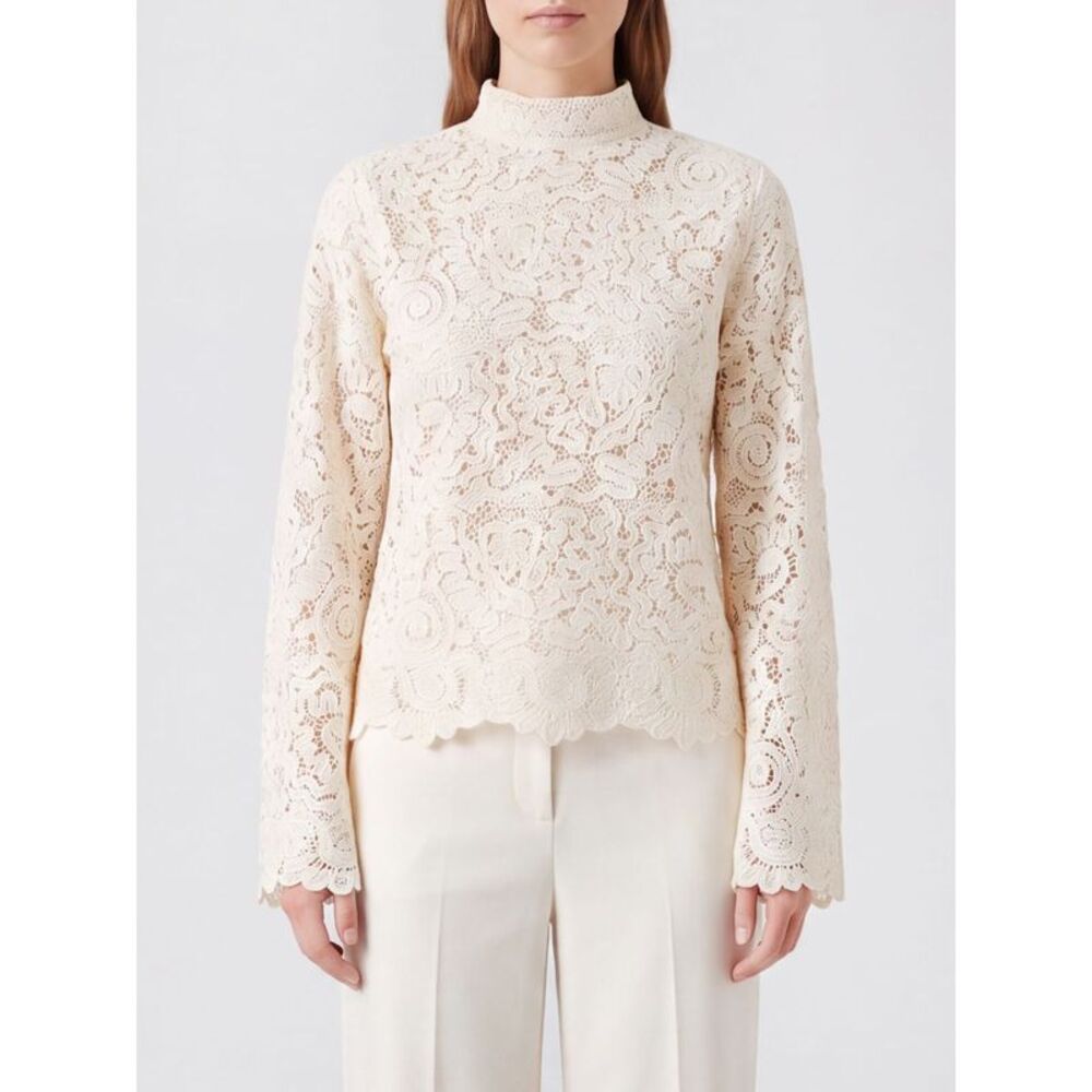 Semicouture Women Long-Sleeved Lace Turtleneck Evening Top Semicouture